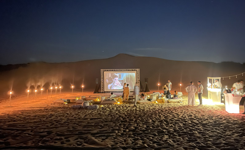 night film movie in dubai desert