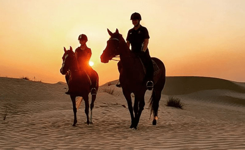 horse riding trekking in dubai