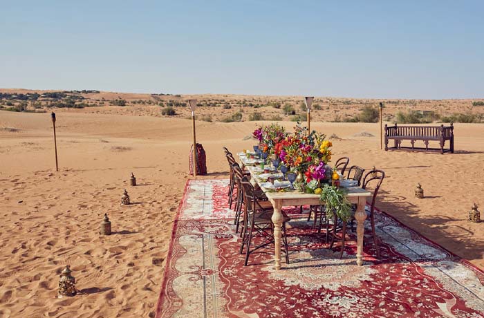 dubai desert dinner